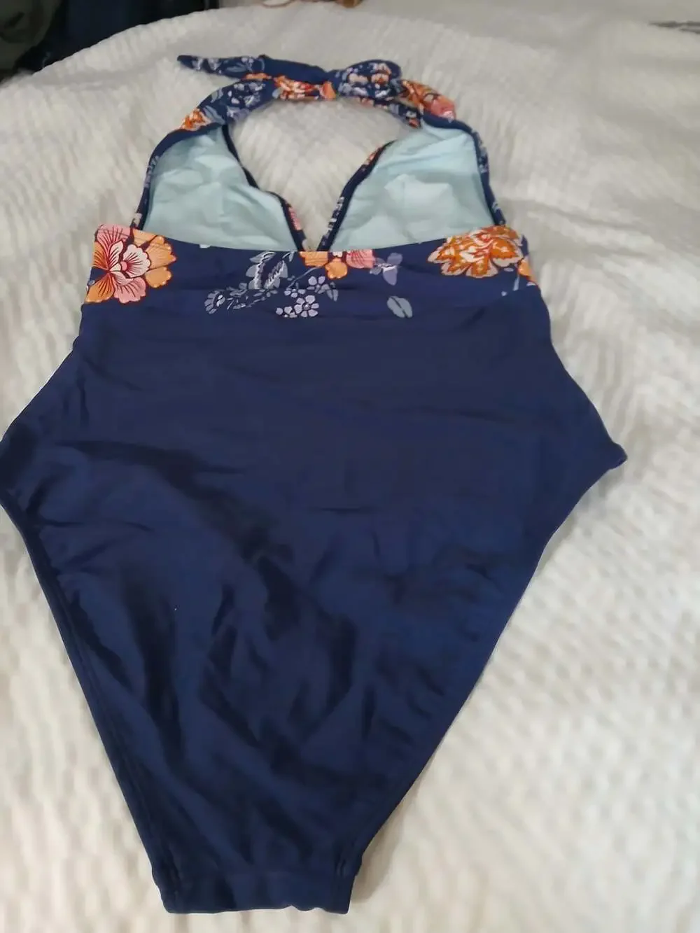 Cupshe Women's Floral Halter Tummy Control One-Piece Swimsuit Size M